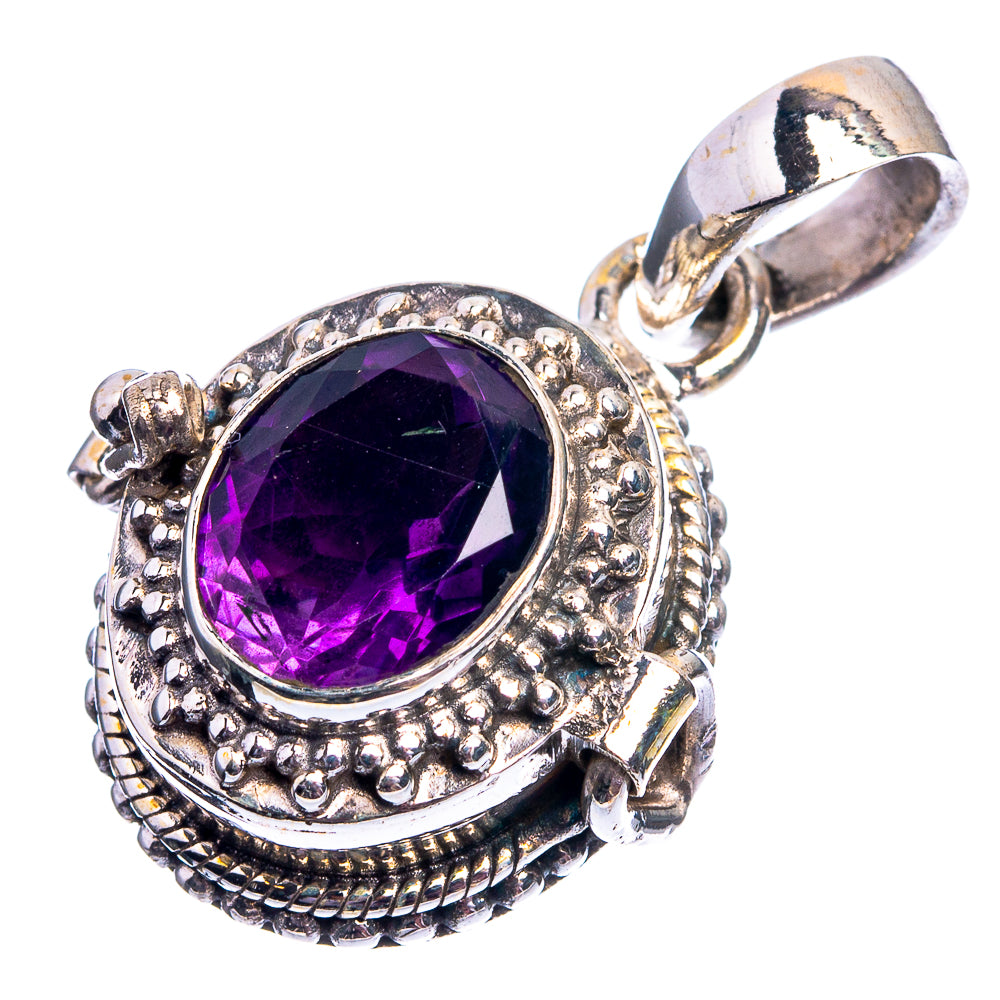 Poison Faceted Brazilian Amethyst Pendant 1 1/4" (925 Sterling Silver) P38982