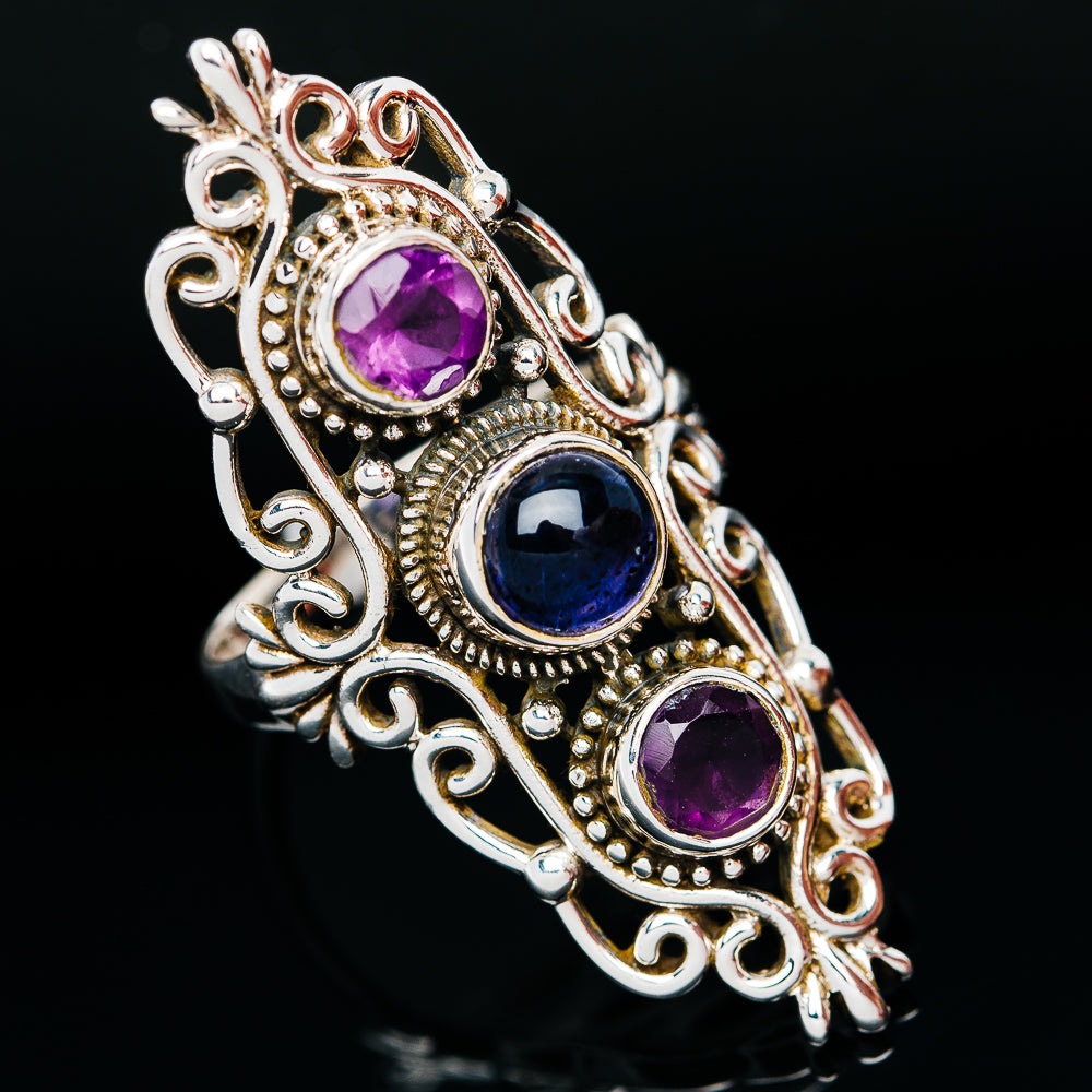 Premium Iolite, Amethyst Ring Size 8.75 (.925 Sterling Silver)