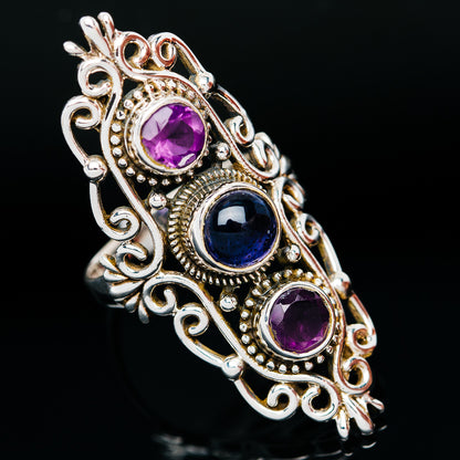 Premium Iolite, Amethyst Ring Size 8.75 (.925 Sterling Silver)