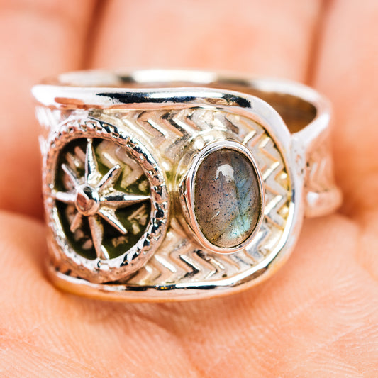 Labradorite Ring Size 7.75 (.925 Sterling Silver)