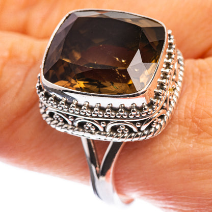 Smoky Quartz 925 Sterling Silver Ring Size 10