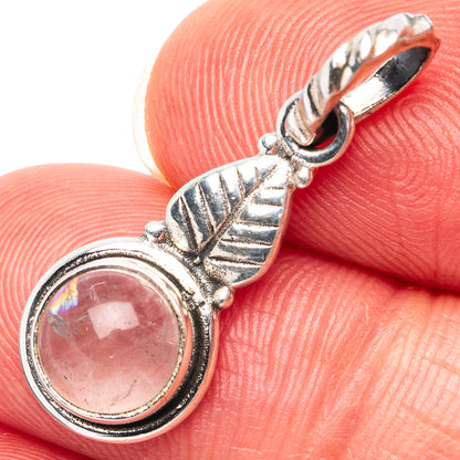 Dainty Rose Quartz Pendant 1 1/8" (.925 Sterling Silver)