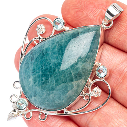 Signature Aquamarine, Blue Topaz Pendant 2 3/8" (925 Sterling Silver) P44653
