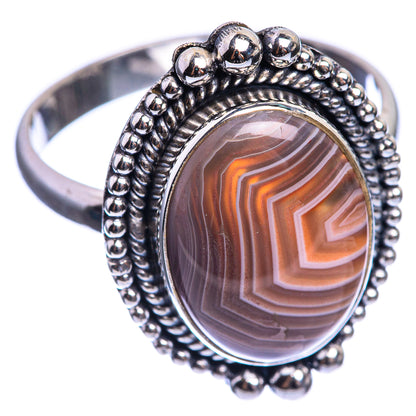 Botswana Agate 925 Sterling Silver Ring Size 10.75