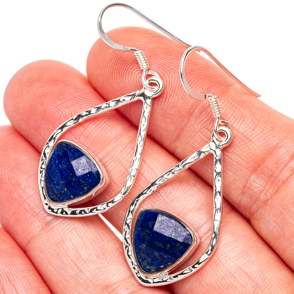 Premium Lapis Lazuli Earrings 1 5/8" (925 Sterling Silver) E2497