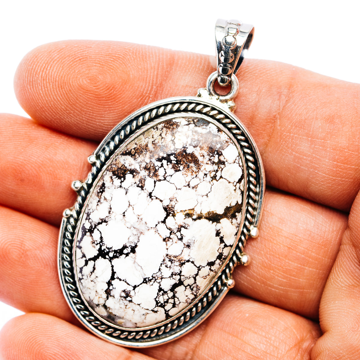 Wild Horse Jasper Pendant 2 1/4" (.925 Sterling Silver)