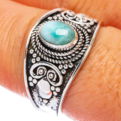 Rare Larimar Ring Size 8 (925 Sterling Silver) R146345