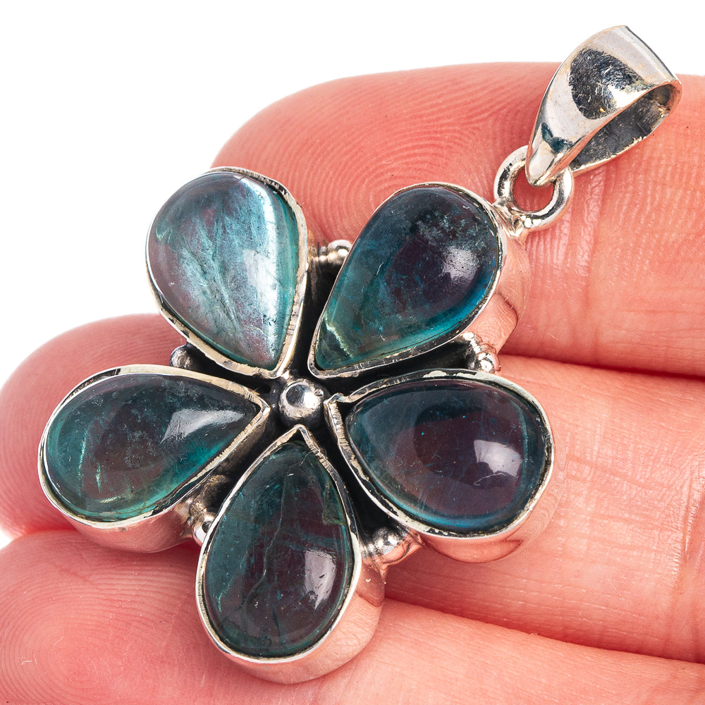 Blue Fluorite Pendant 1 1/2" (925 Sterling Silver) P39816