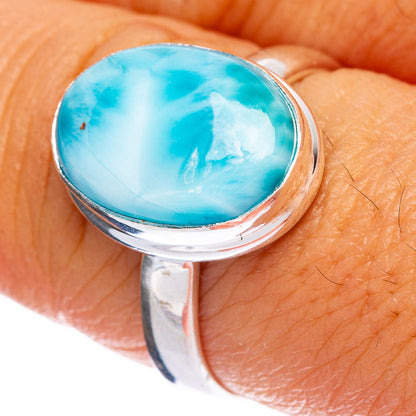 Rare Larimar Ring Size 8.25 (925 Sterling Silver) R146368