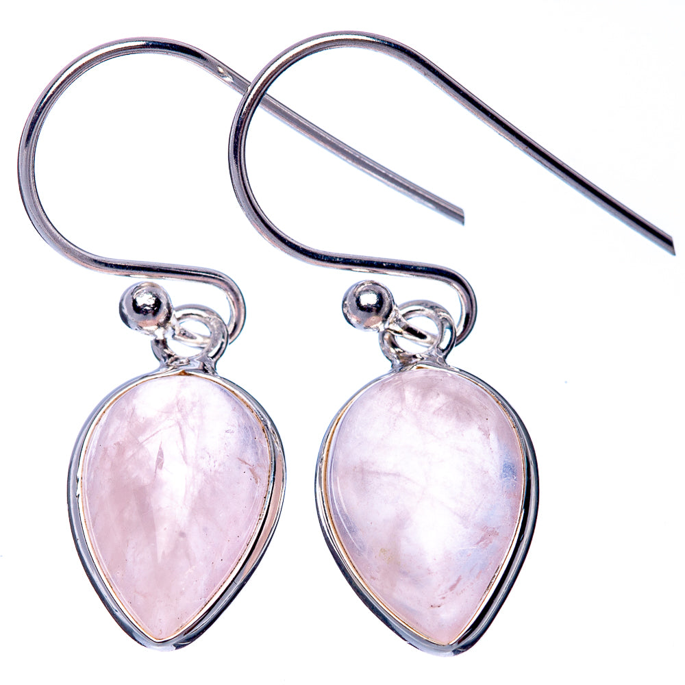 Rose Quartz Dainty Earrings 1 1/8" (925 Sterling Silver) E2039