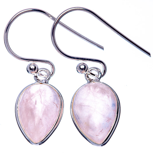 Rose Quartz Dainty Earrings 1 1/8" (925 Sterling Silver) E2039