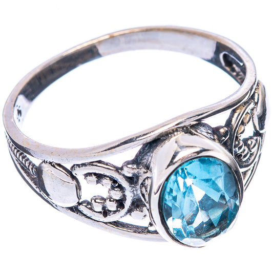 Blue Topaz Dainty Ring Size 7.5 (925 Sterling Silver) R6012