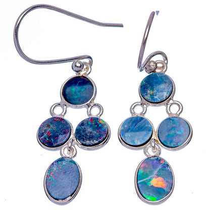 Rare Triplet Opal Earrings 1 5/8" (925 Sterling Silver) E433343
