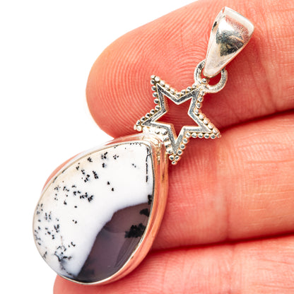 Dendritic Opal Pendant 1 5/8" (.925 Sterling Silver)