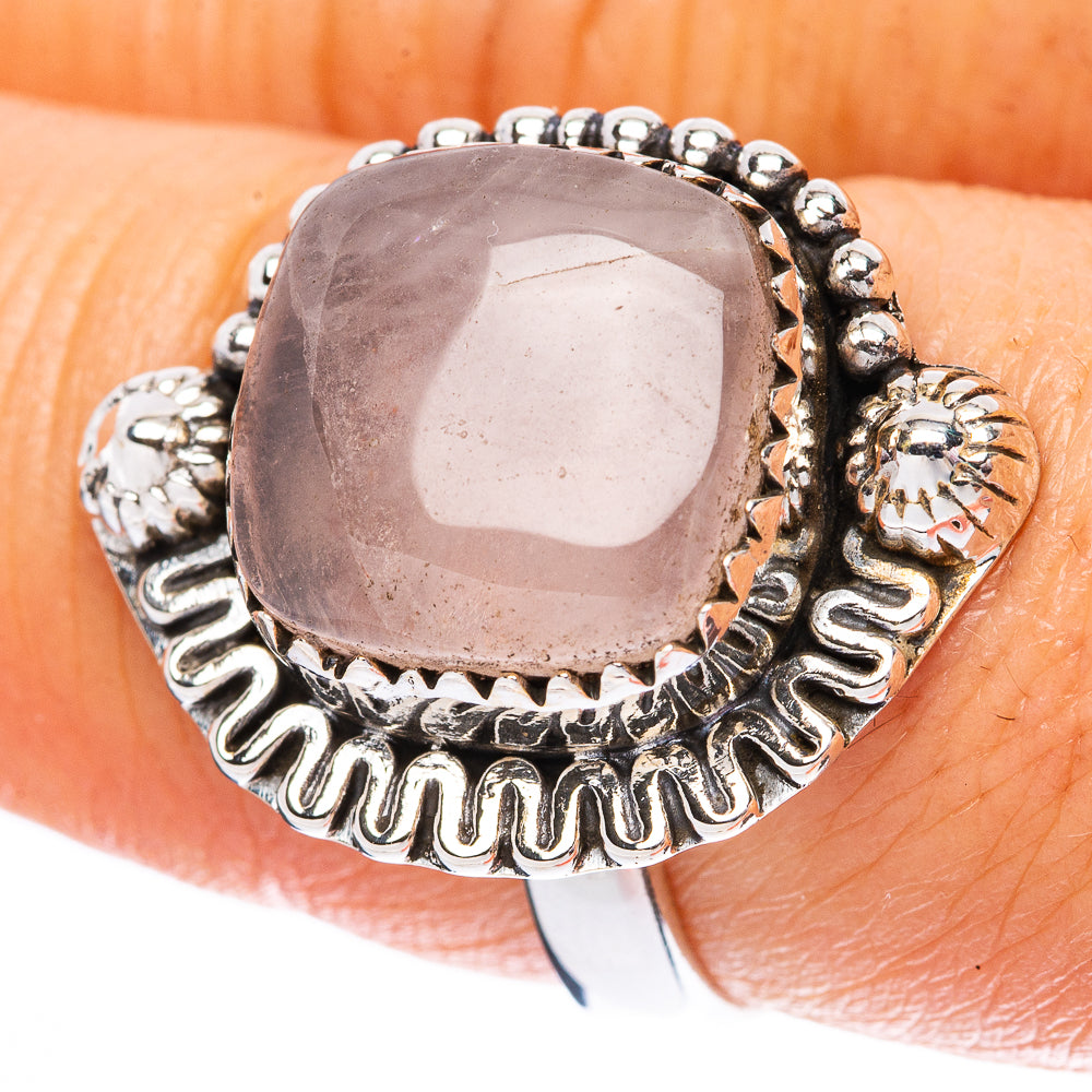 Rose Quartz 925 Sterling Silver Ring Size 8 (925 Sterling Silver) R3855