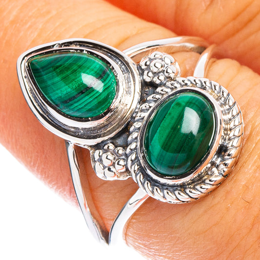 Malachite 925 Sterling Silver Premium Ring Size 8 (925 Sterling Silver) R6497
