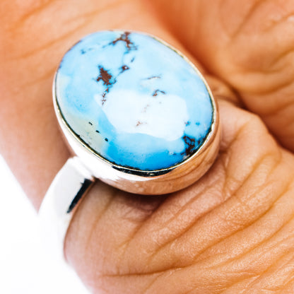 Golden Hills Turquoise Ring Size 8 (.925 Sterling Silver)