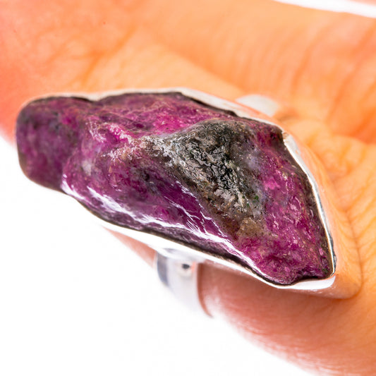 Large Raw Ruby Zoisite Ring Size 6 (925 Sterling Silver) R141625