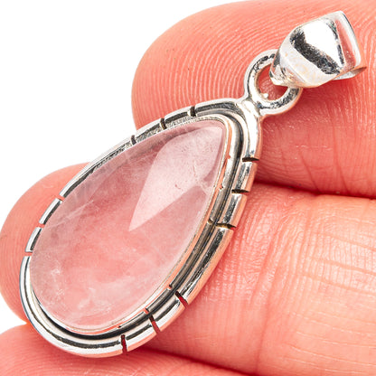 Rose Quartz Pendant 1 3/8" (925 Sterling Silver) P43496