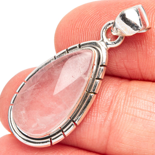 Rose Quartz Pendant 1 3/8" (925 Sterling Silver) P43496