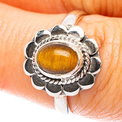 Tiger Eye Dainty Ring Size 6.75 (925 Sterling Silver) R5727