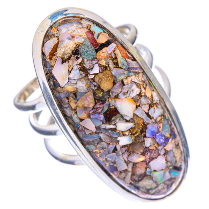 Large Brecciated Ethiopian Opal Ring Size 9 (925 Sterling Silver) R142720