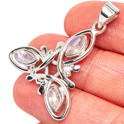 Asc Premium Rainbow Moonstone Pendant 1 1/2" (925 Sterling Silver) P42277