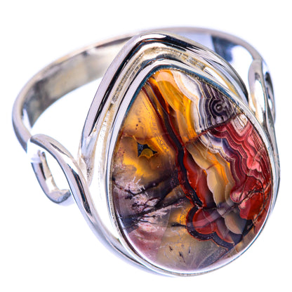 Crazy Lace Agate Ring Size 9.25 (925 Sterling Silver) R141111