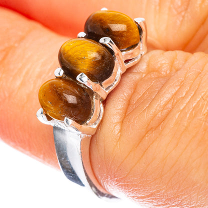 Tiger Eye Dainty Ring Size 6.5 (925 Sterling Silver) R5190