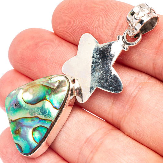 Abalone Shell Star Pendant 2 1/8" (925 Sterling Silver) P44479