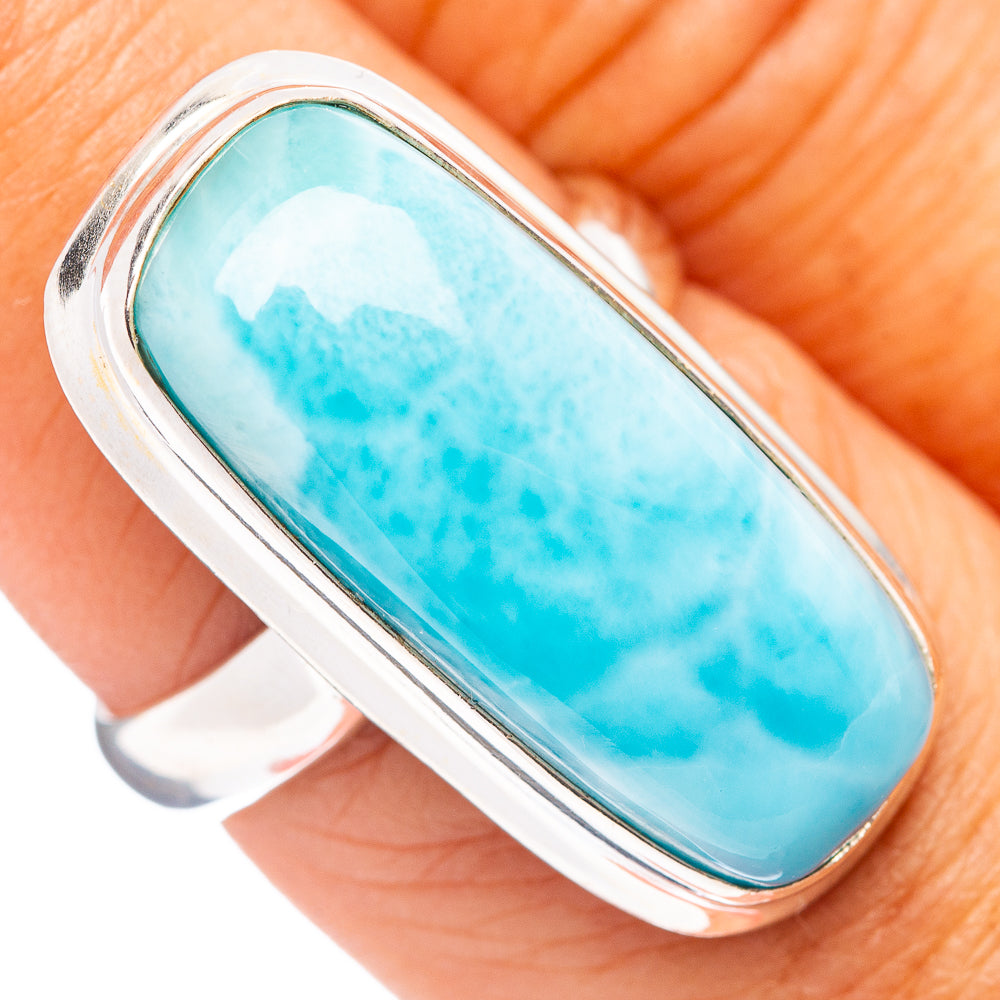 Premium Larimar Ring Size 7 (.925 Sterling Silver)