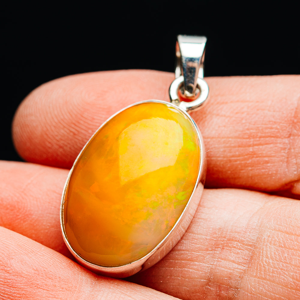 15.75ct Ethiopian Opal Pendant 1 1/2" (.925 Sterling Silver)