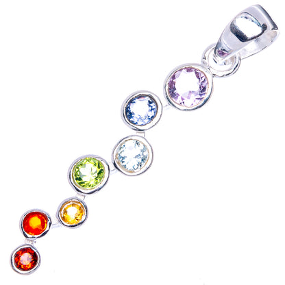 Rainbow Chakra Pendant 1 7/8" (925 Sterling Silver) P41866