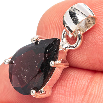 Garnet Pendant 7/8" (.925 Sterling Silver)