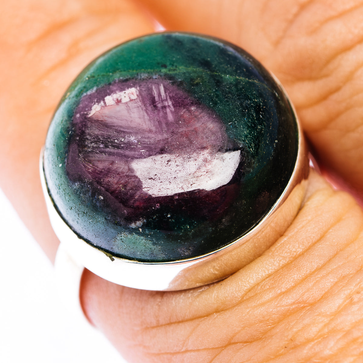 Fire Ruby Zoisite Ring Size 8 (.925 Sterling Silver)