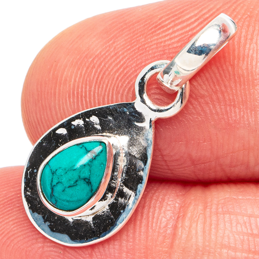 Turquoise Howlite Pendant 7/8" (925 Sterling Silver) P45581