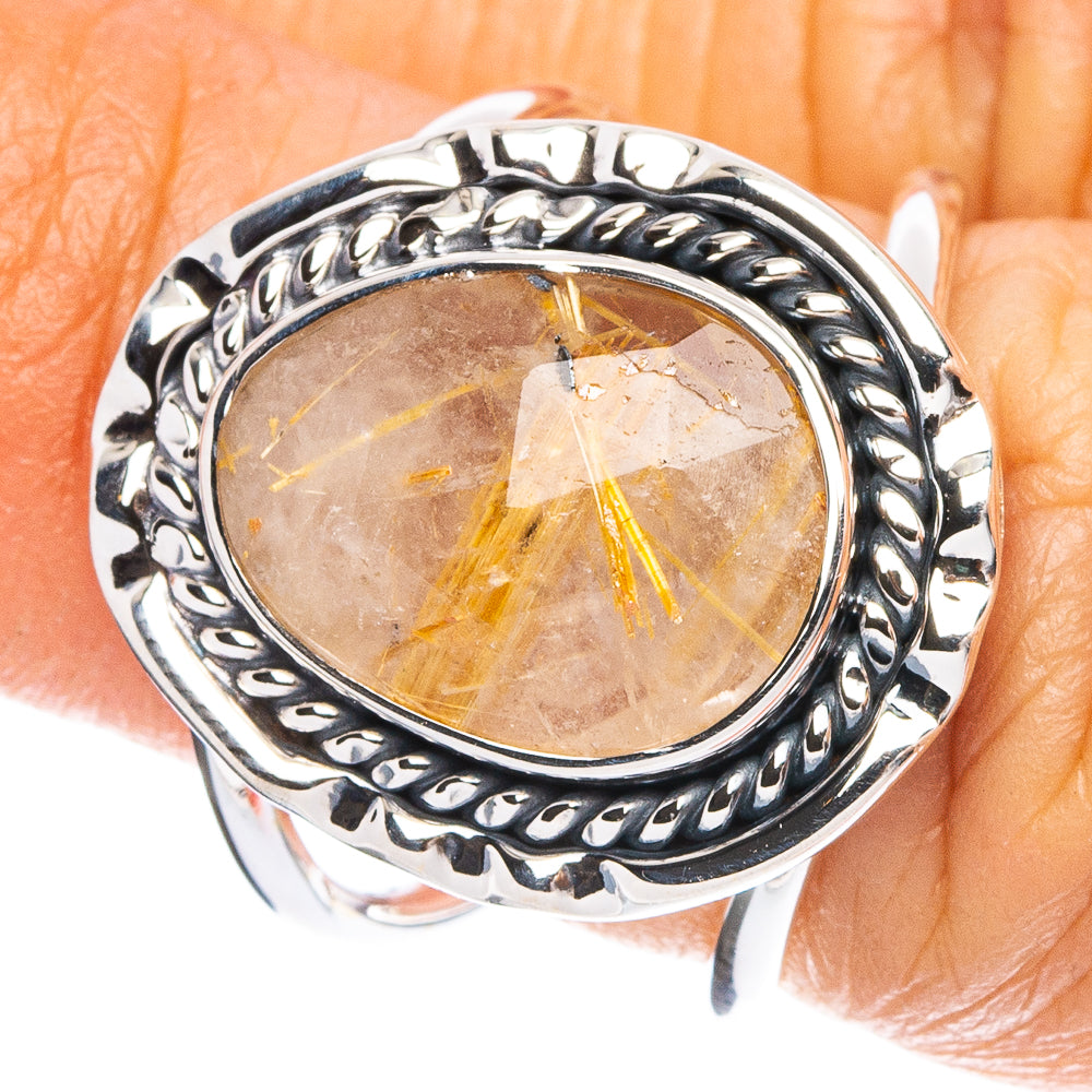 Rutilated Quartz 925 Sterling Silver Premium Ring Size 6 (925 Sterling Silver) R6579