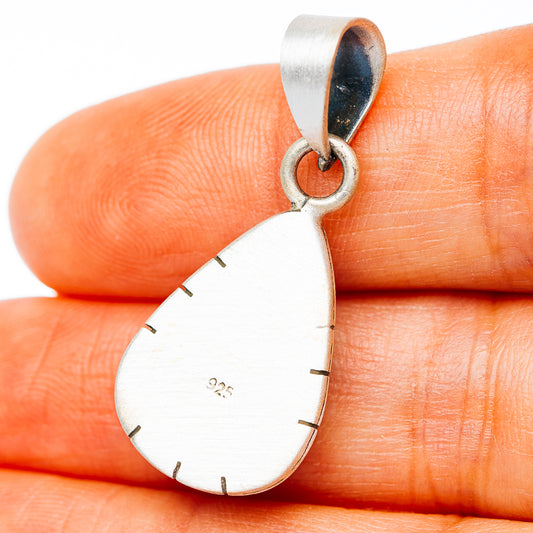 Southwestern Style Santa Maria Turquoise Pendant 1 3/8" (.925 Sterling Silver)