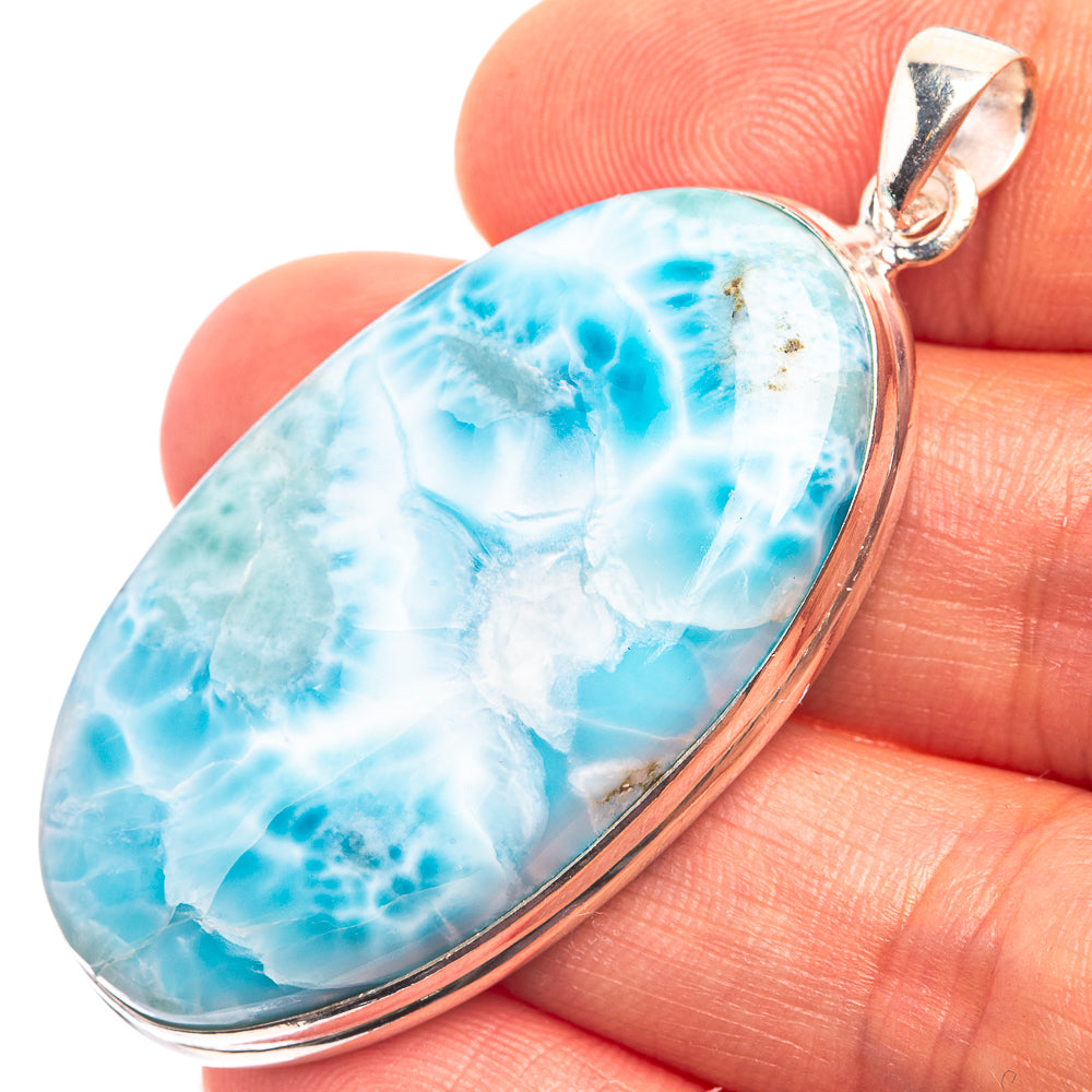 Larimar Pendant 2 1/8" (925 Sterling Silver) P38884