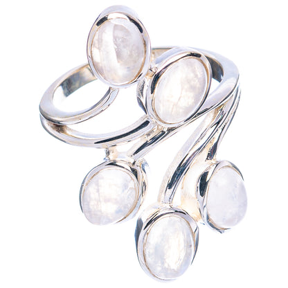 Rainbow Moonstone Ring Size 7.5 (925 Sterling Silver) R4749