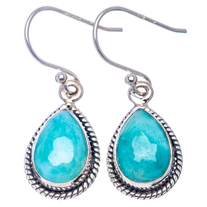 Rare Larimar Earrings 1 1/4" (.925 Sterling Silver)