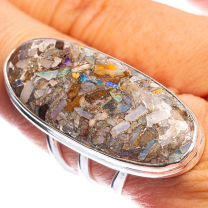 Huge Brecciated Ethiopian Opal Ring Size 8.25 (925 Sterling Silver) R144225