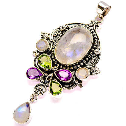 Signature Rainbow Moonstone, Amethyst, Peridot Pendant 2 1/2" (925 Sterling Silver) PD37845