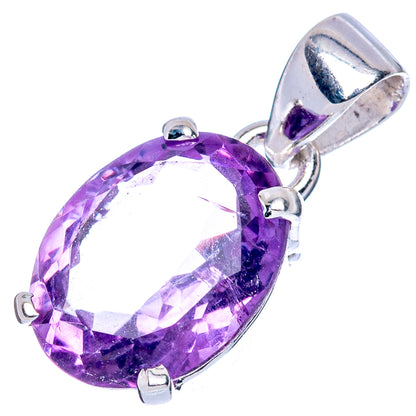 Value Faceted Amethyst Pendant 7/8" (925 Sterling Silver) P42035