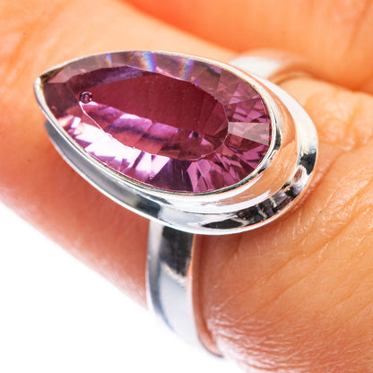 Faceted Color Change Alexandrite (Lab.) Ring Size 7 (925 Sterling Silver) R142414
