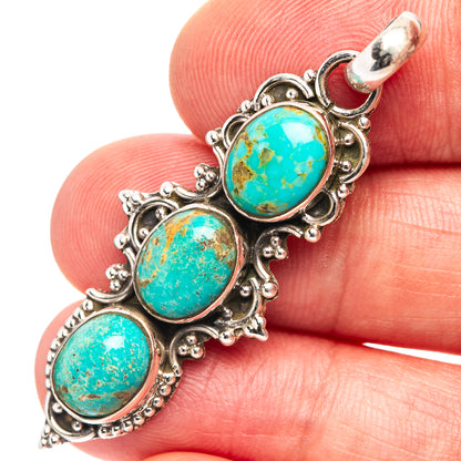 Mohave Turquoise Pendant 1 7/8" (.925 Sterling Silver)