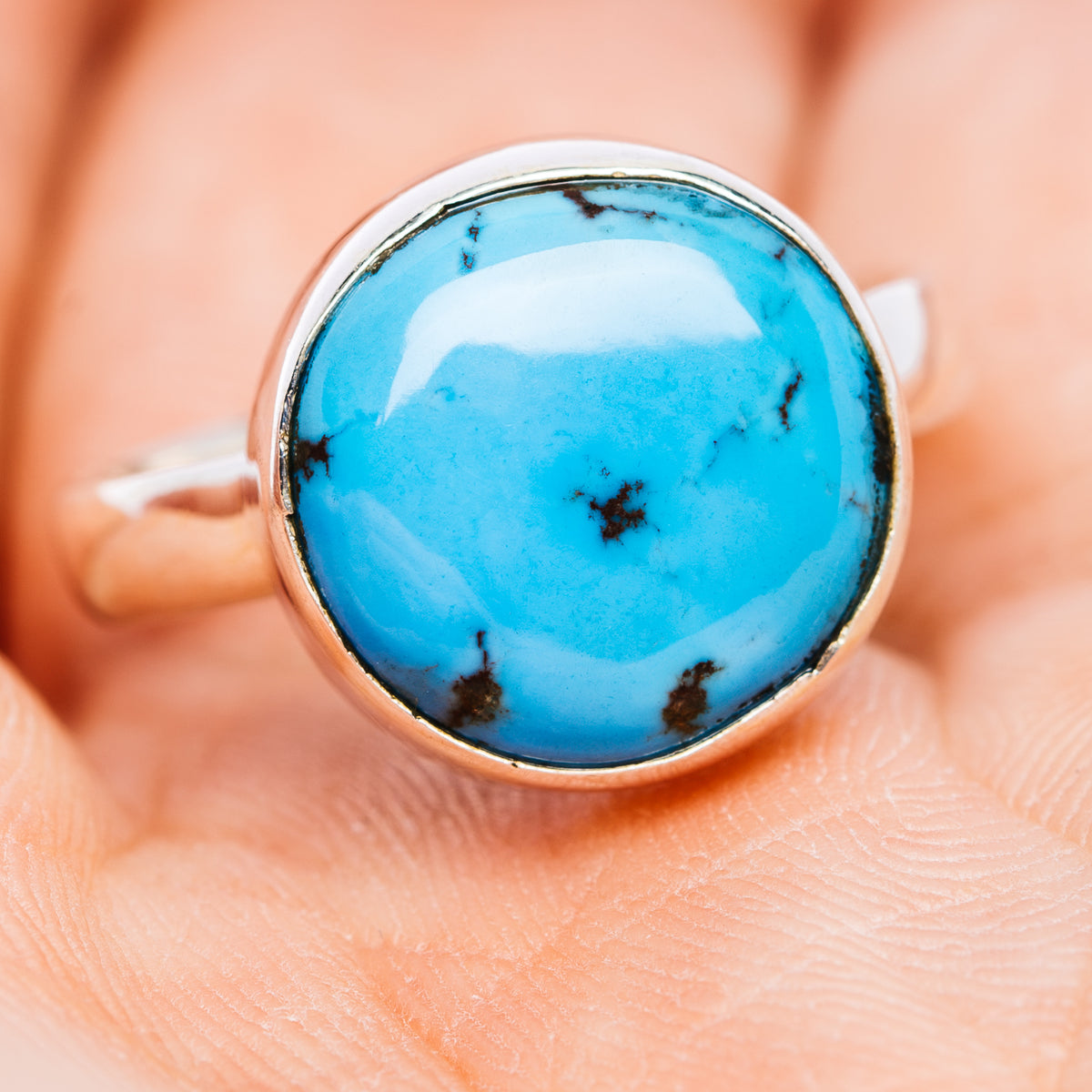 Golden Hills Turquoise Ring Size 7 (.925 Sterling Silver)