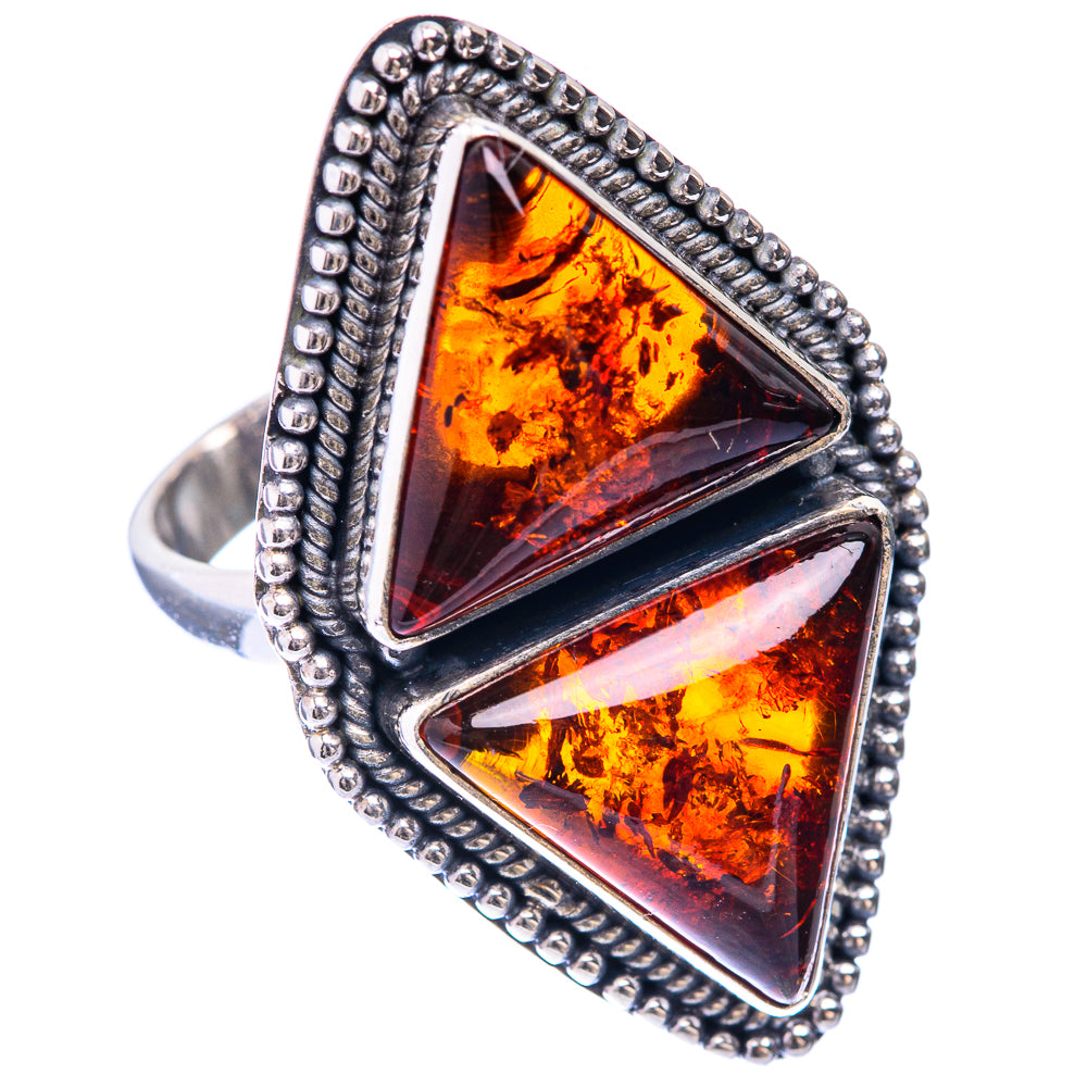 Large Baltic Amber Ring Size 8.75 (925 Sterling Silver) R141386