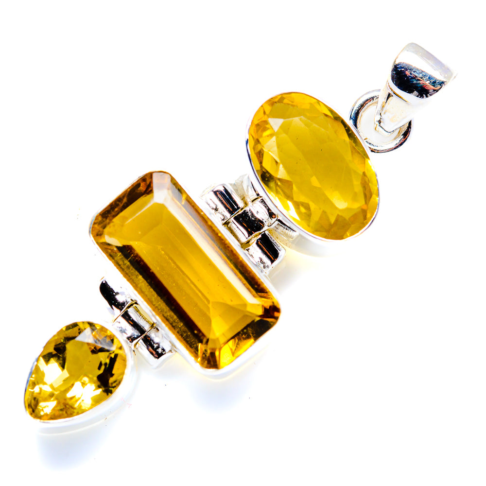 Faceted Citrine Pendant 1 3/4" (925 Sterling Silver) PD38271