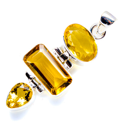 Faceted Citrine Pendant 1 3/4" (925 Sterling Silver) PD38271
